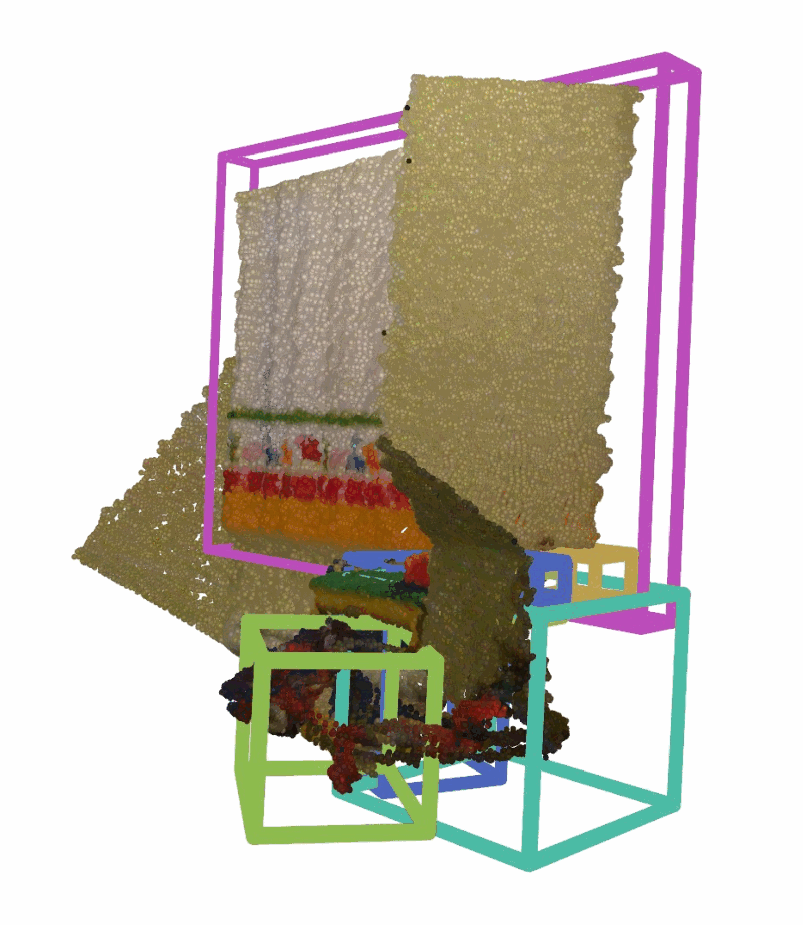 Map-Det3D在真实室内场景中的三维检测结果