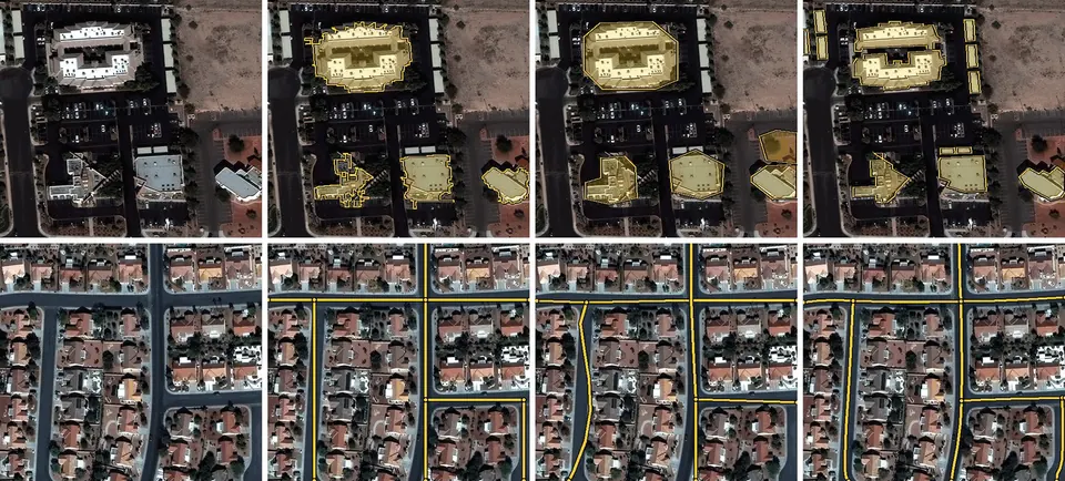 QGIS建筑与道路交付结果对比